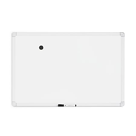 U Brands Magnetic Porcelain Steel Board, 36" X 24", White Aluminum Frame, Actual Size 35" X 23" (4899U00-01)