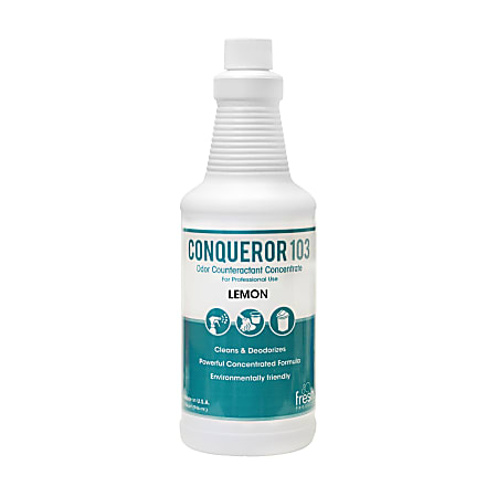 Fresh Products Bio Conqueror 105 Liquid Concentrate, 1 Qt, Lemon Fragrance, Pack Of 12 Bottles