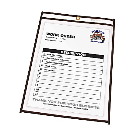 C-Line® Stitched Vinyl Shop Ticket Holders, 5" x 8", Clear, Box Of 25