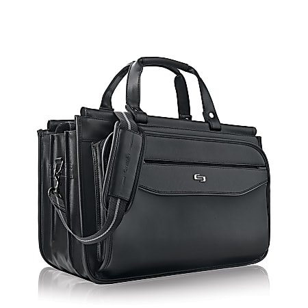 Solo New York Harrison Triple Compartment Briefcase For 15.6" Laptops, Black