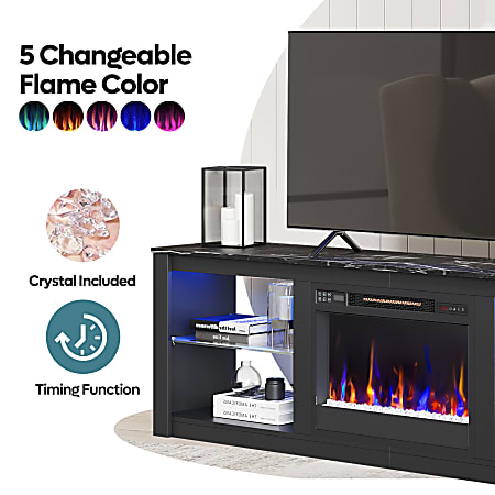 Bestier 70 Morden Electric Fireplace TV Stand For 75 TVs 22 14 H x