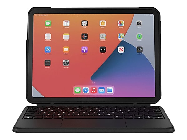 BrydgeAir MAX+ - Keyboard and folio case (detachable magnetic snapfit case) - with trackpad - backlit - wireless - Bluetooth 5.0 - QWERTY - black keyboard, black case - for Apple 10.9-inch iPad Air (4th generation, 5th generation); 11-inch iPad Pro