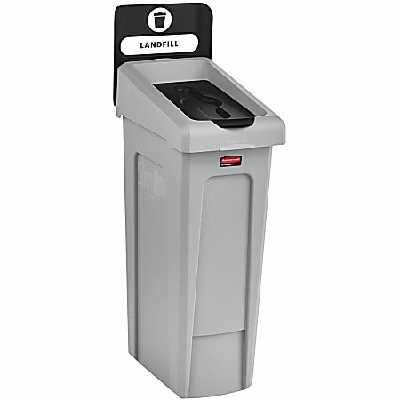 Rubbermaid Commercial Slim Jim Recycling Station 1-Stream Landfill, 23 Gal - 23 gal Capacity -  - 2185053