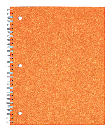 Office Depot® Brand Fashion Notebook, 8" x 10 1/2", 1 Subject, Wide-Ruled, 160 Pages (80 Sheets), Glitter Orange