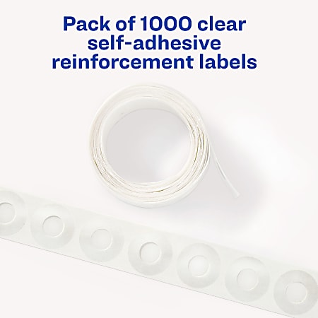  GELRHONR Reinforcement Labels, self-Adhesive Reinforcement  Ring Labels for Repairing and Strengthening Punched Holes 500 Pack -  Transparent : Office Products