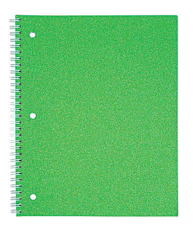 Office Depot® Brand Fashion Notebook, 8" x 10 1/2", 1 Subject, Wide-Ruled, 160 Pages (80 Sheets), Glitter Green