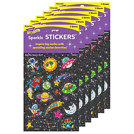 Trend Sparkle Stickers, Sparkly Space Stuff, 36 Stickers