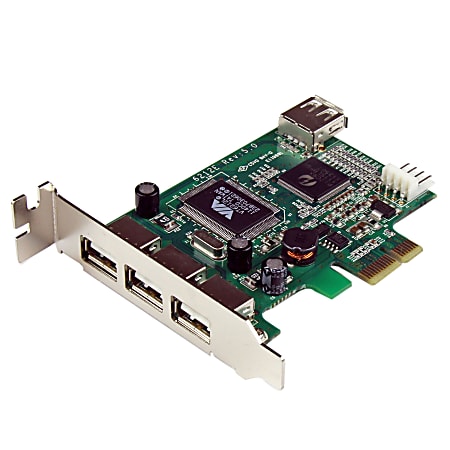 StarTech.com 4-port PCI Express LP USB Adapter Card - Add 4 USB 2.0 ports to your low profile/small form factor computer through a PCI Express expansion slot - pci express usb 2.0 card - pci-e usb 2.0 card - pcie usb 2.0 card