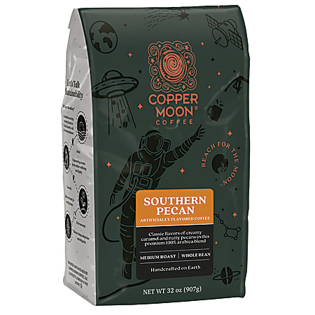 Copper Moon® Coffee Whole Bean Coffee, Southern Pecan, 2 Lb Per Bag, Carton Of 4 Bags