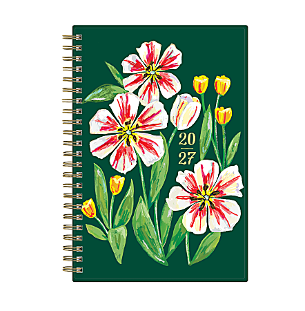 2027 Blue Sky Rachael Reese Moms Tulips Weekly/Monthly Planning Calendar, 5x8, Floral Design, Safety Wirebound, Jan-Dec 2027, Qty 1