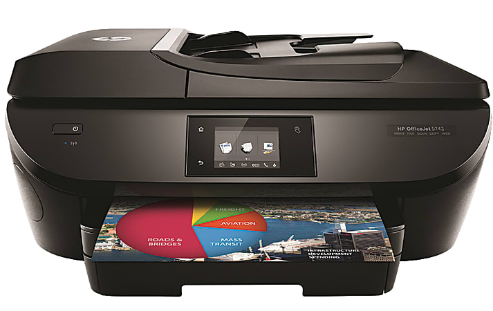 HP 5743 Wireless Inkjet All In One Printer Scanner Copier And Fax Depot
