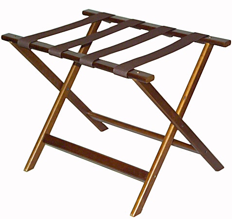 CSL Economy Wood Luggage Rack, 19-1/2”H x 26”W x 17"D, Dark/Brown