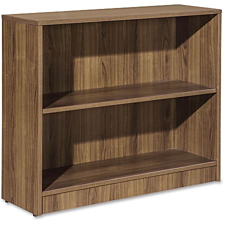 Lorell® Essentials Series Bookcase, 2-Shelf, Walnut