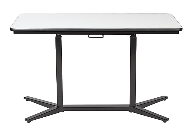 Office Star Pro-Line II Pneumatic Height Adjustable Table, Rectangle, White/Black
