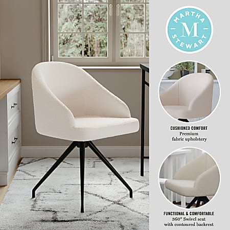 Martha Stewart Sora Upholstered Mid Back Stationary Office Task