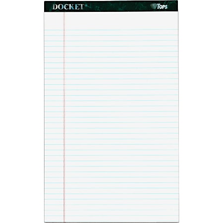 TOPS™ Docket Letrr-Trim Legal Pads, 8.5" x 14", Legal Ruled, 50 Sheets, Green Marble, Pack Of 12