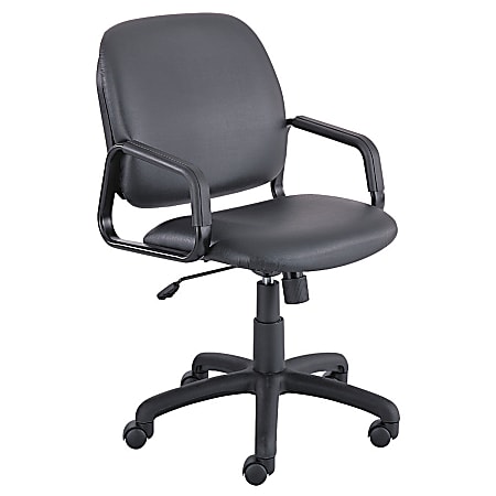 Safco® Cava® High-Back Vinyl Chair, Black