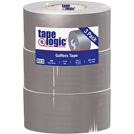 Tape Logic Gaffers Tape, 3" x 60 Yd., 11 Mil, Gray, Case Of 3 Rolls