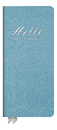 Orange Circle Studio Leatheresque 16-Month Academic Weekly/Monthly Jotter Agenda, 6-3/4" x 3-1/8", Blue, August 2019 to December 2020