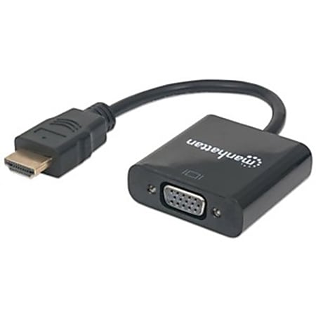 Manhattan HDMI Male To VGA Female Converter, 4', Black, 151467