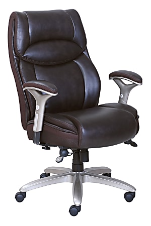 Serta® Smart Layers™ Jennings Big And Tall Ergonomic Bonded Leather High-Back Executive Chair, Brown