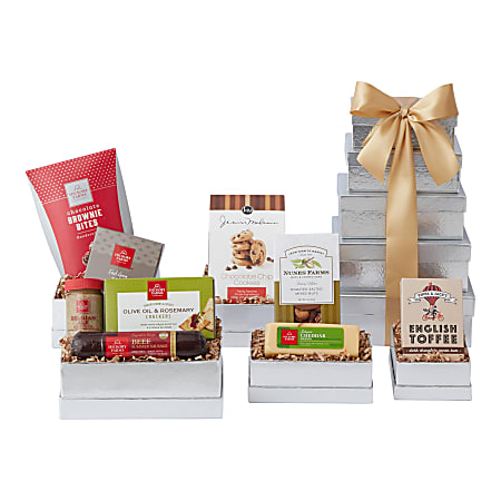 Givens Shimmering Silver Gifts Tower 9-Piece Set, Multicolor