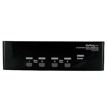 StarTech.com 4 Port DVI VGA Dual Monitor KVM Switch with Audio & USB Hub