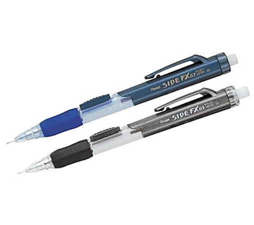 Pentel® Side FX™ Mechanical Pencils, 0.7 mm, Assorted Barrel Colors, Pack Of 2