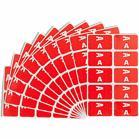 Smead® ACCS Alphaz® Permanent Color-Coded Label Refill Pack, A, Red, Pack Of 100