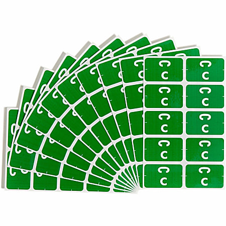 Smead® ACCS Alphaz® Permanent Color-Coded Label Refill Pack, C, Dark Green, Pack Of 100