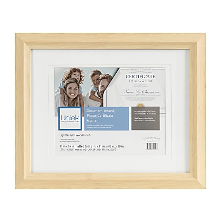 Uniek Zahra Photo/Document Picture Frame, 13 5/16&rdquo; x 16 5/16" With Mat, Light Natural