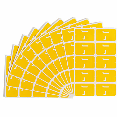Smead® ACCS Alphaz® Permanent Color-Coded Label Refill Pack, J, Yellow, Pack Of 100