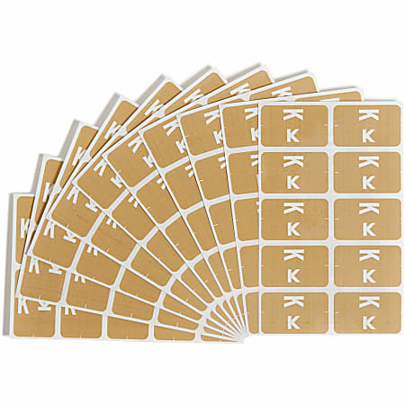Smead® ACCS Alphaz® Permanent Color-Coded Label Refill Pack, K, Light Brown, Pack Of 100