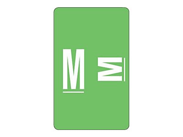 Smead® ACCS Alphaz® Permanent Color-Coded Label Refill Pack, M, Light Green, Pack Of 100