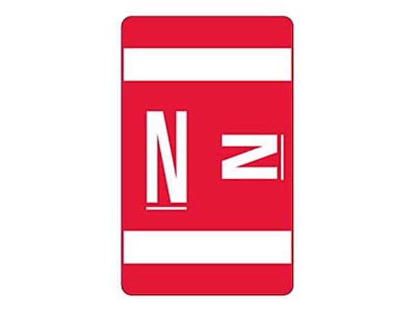 Smead® ACCS Alphaz® Permanent Color-Coded Label Refill Pack, N, Red, Pack Of 100