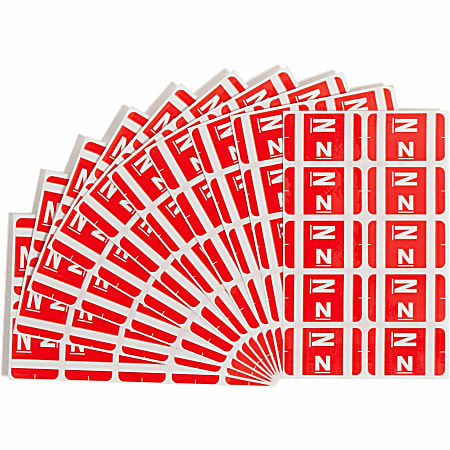 Smead® ACCS Alphaz® Permanent Color-Coded Label Refill Pack, N, Red, Pack Of 100