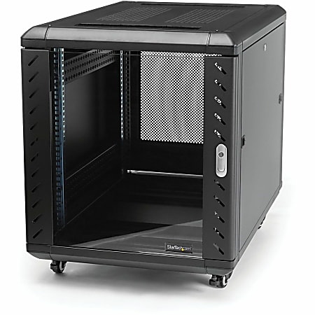 StarTech.com 12U 36in Knock-Down Server Rack Cabinet with Casters - Easy to transport and quick assemble 12U secure server rack cabinet - RK1236BKF