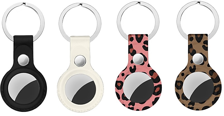 Custom iJoy Silicone AirTag Bundle With Key Chain Hooks, 2.4"H x 1.54"W x 0.2"D, Assorted Colors
