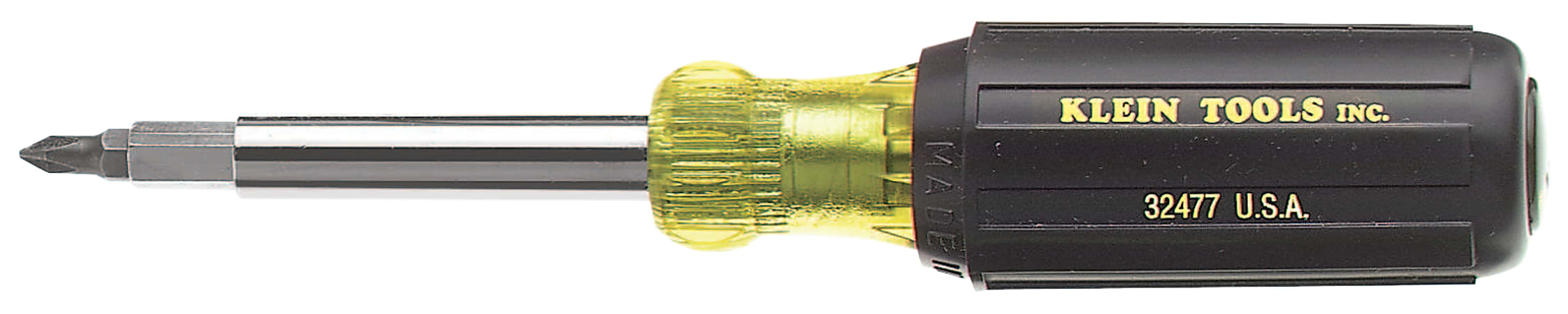 Klein Tools 10 in 1 Screwdriver/Nutdriver, #1,#2,T10,T15; 1/4,5/16 Slot; 1/4,5/16 Nutdriver