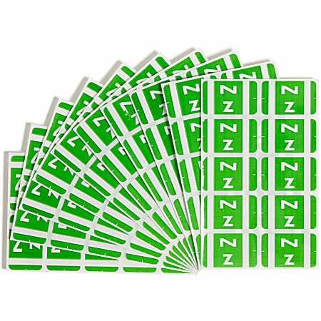 Smead® ACCS Alphaz® Permanent Color-Coded Label Refill Pack, Z, Light Green, Pack Of 100