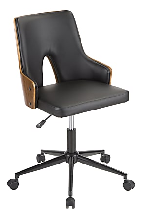 LumiSource Stella Office Chair, Black/Walnut