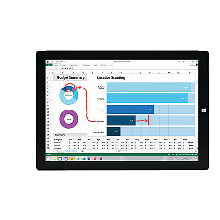 Microsoft® Surface Pro 3 Tablet, 12" Full HD Plus Screen, 8GB Memory, 256GB Storage, Windows® 10 Pro, Silver