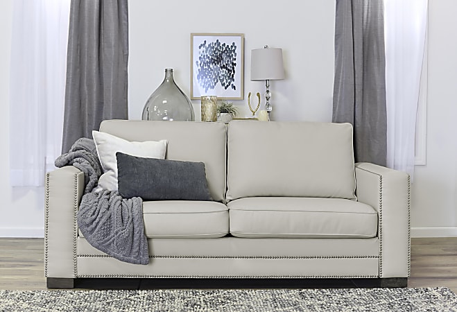 Serta® Mason Bonded Leather Sofa, Ivory