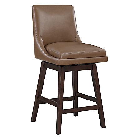 Office Star Allingham Swivel Counter Stool, Dark Walnut/Molasses