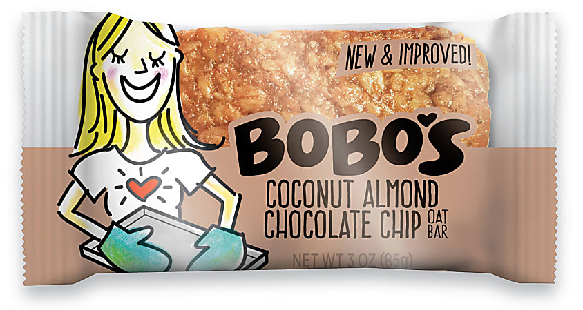BoBo's Oat Bars Coconut Almond Chocolate Chip, 3.5 Oz, Box of 48 Bars