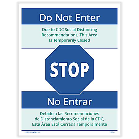 ComplyRight™ Coronavirus And Health Safety Posting Notices, Social Distancing - Do Not Enter, English, 8-1/2" x 11", Set Of 3 Notices