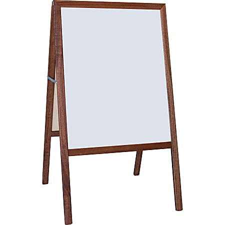 Flipside Stained Black Chalkboard Easel - Stained Black Surface - Hardwood Frame - Rectangle - 1 Each