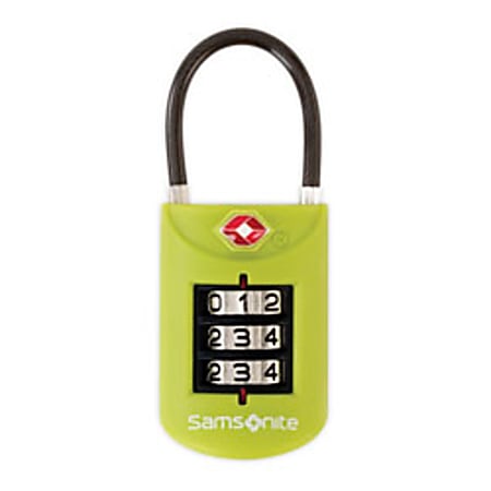 Samsonite® Travel Sentry® Large-Dial Combination Lock With Cable, Assorted Colors (No Color Choice)