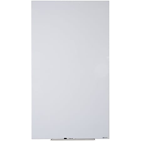 Quartet InvisaMount Vertical Glass Dry-Erase Board - 28x50 - 50" (4.2 ft)x 28" (2.3 ft) - White Glass Surface - Rectangle - Vertical - Magnetic