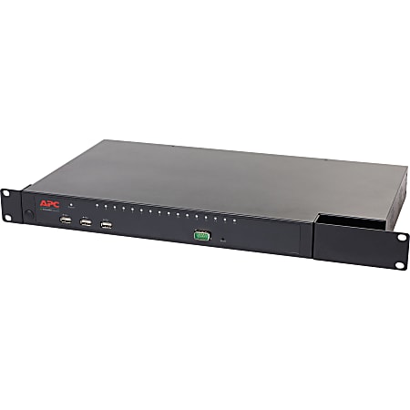 APC by Schneider Electric Analog KVM Switch - 16 Computer(s) - 1600 x 1200 - 16 x Network (RJ-45) - 4 x PS/2 Port - 7 x USB2 x VGA - Rack-mountable - 1U